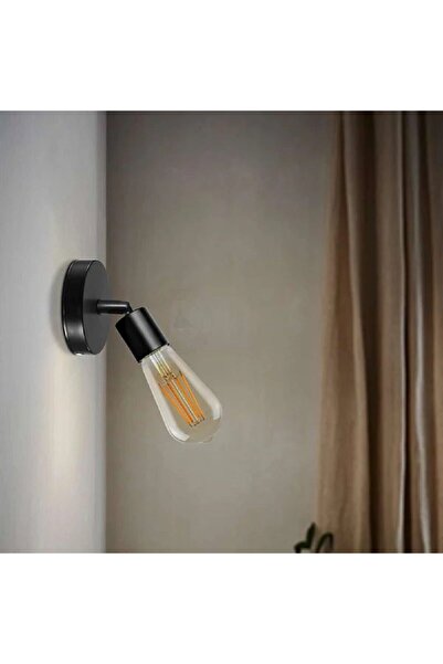 RİOLİGHT Modern Black 1Xe27 Lamp Holder with Mfsalli Movable Head Metal Wall ...