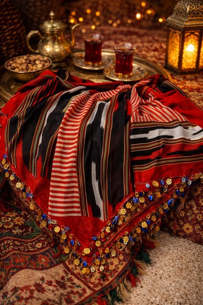 seymenbıçakçılık 3-Piece Black Sea Regional Sequin Scarf – Traditional Patter...