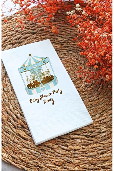 Bebek Doğumu Özel Gün Peçetesi | Desenli Sunum Napkin | Masa Dekoru