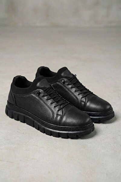 Bumbell Brown Black Easy Genuine Leather Men's Shoes