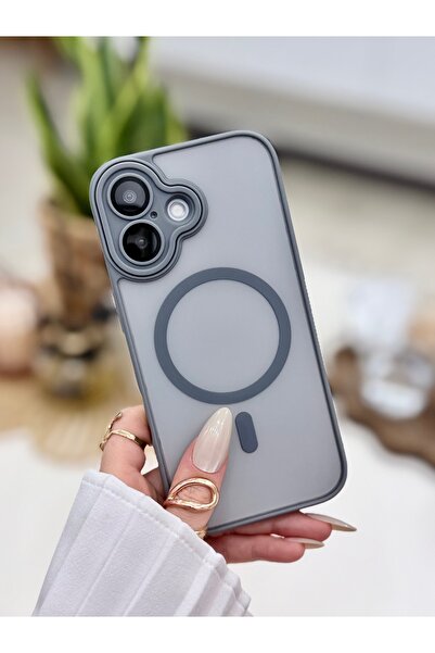 Go Aksesuar Iphone 16 Uyumlu Magsafe Özellikli Mat Şeffaf Pürüzsüz Doku Korum...