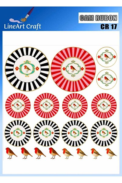 LİNEART Cam Yüzey Rubon Baskı Transfer No:CR17-20x20cm