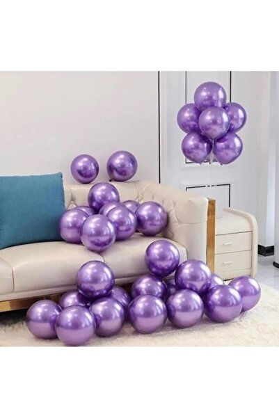 GNS بالونات كروم أرجوانية، عبوة من 50 قطعة، متوافقة مع الهيليوم، زينة حفلات ل...