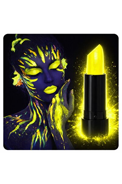 Go İthalat Uv Neon Yellow Lipstick – Glow-In-The-Dark Makeup Paint (5224)