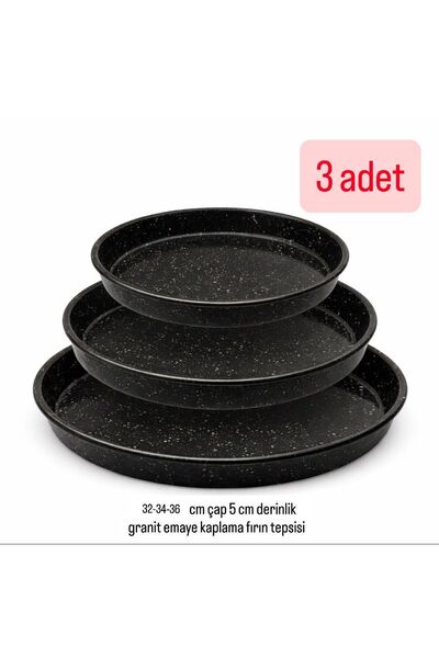 Becenhouse Granit Emaye Kaplama Yuvarlak Sağlıklı Yapışma Yapmaz Fırın Tepsis...