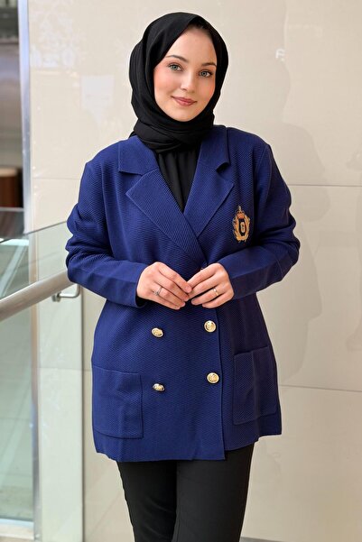 Ghisa Double-Breasted Collar g Logo Patterned Knitwear Jacket