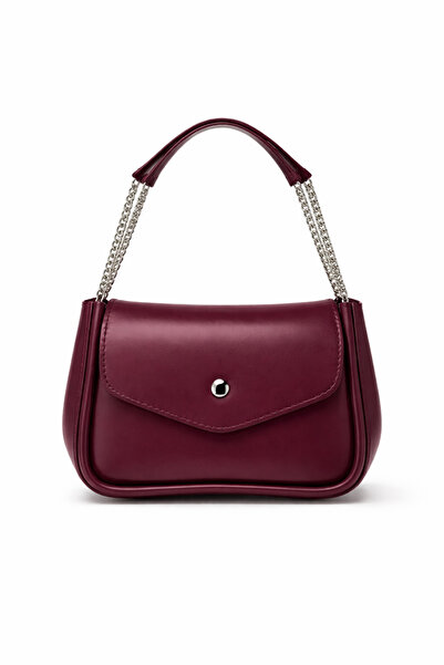 Generic Minimal Bordo Deri El ve Omuz Çantası