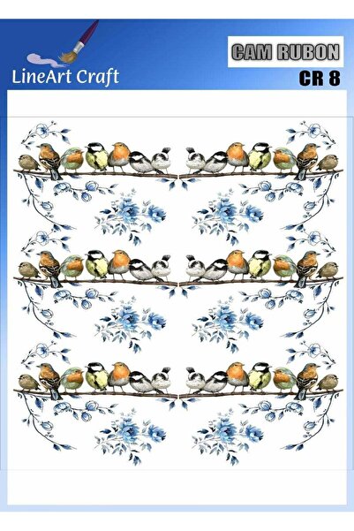 LİNEART Cam Yüzey Rubon Baskı Transfer No:CR8-20x20cm