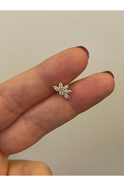 denizden silver Gümüş Lotus piercing