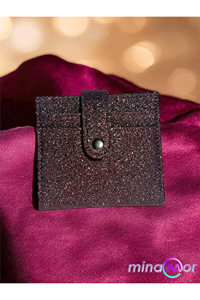 Minamor محفظة حاملة بطاقات فضية اللون للسيدات