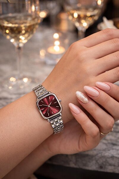 LOOQ Retro Cord Square Dial Women's Wristwatch