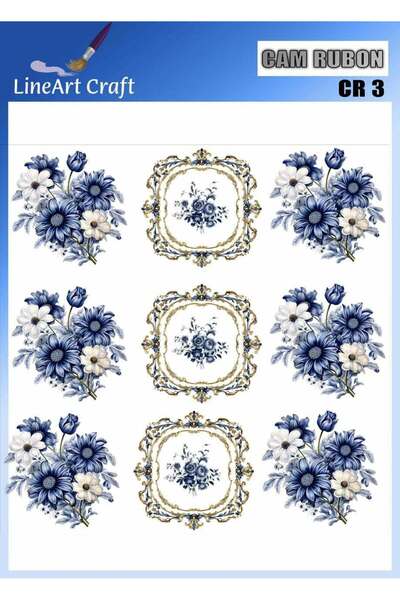 LİNEART Cam Yüzey Rubon Baskı Transfer No:CR3-20x20cm