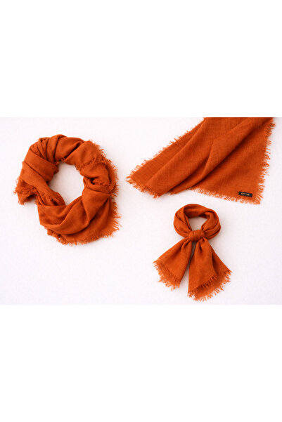 KRAFTELLA Keten Görünümlü Soft İpek Kare Fular – Mat Dokulu, Hafif ve Şık