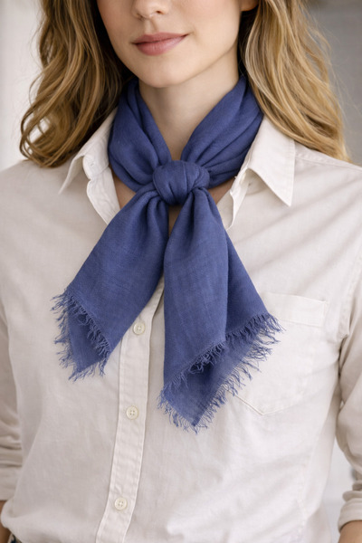 KRAFTELLA Keten Görünümlü Soft İpek Kare Fular – Mat Dokulu, Hafif ve Şık