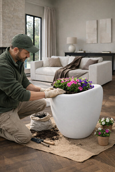 Adayapaycicek Harika tasarım saksı 40 cm