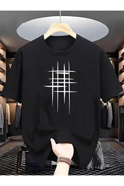 gencerco Bay/ Geometrik Baskı Basic Regular T-shirt