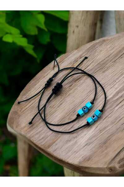 henahera accessory 2'li Koruyucu Bağ Çift Bilekliği Nazar Boncuklu Suya Dayan...