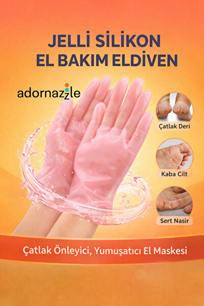 adornazzle Jelli Silikon El Bakım Eldiven, Çatlaklara Karşı Eldiven, Nem Tera...
