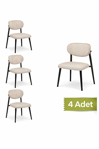 Avenza Furniture AVENZA LİVİNG Polo 4’lü Metal Ayaklı Modern Mutfak Sandalyes...