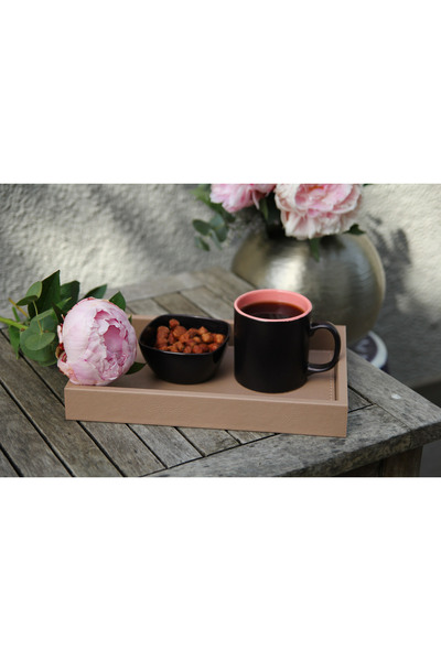 MOENAStudio Medium Size Camel Color Faux Leather Tray
