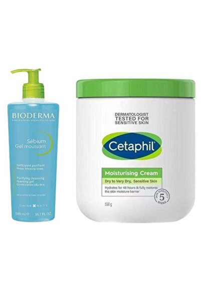 Cetaphil Moisturizing Cream for Very Dry and Sensitive Skin, White, 550g + Se...