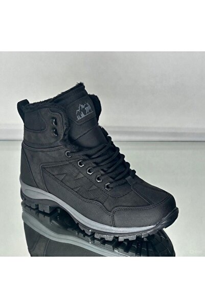 Matilla Erkek Siyah Outdoor Bot – İçi Kürklü, Kaymaz Tabanlı, Suya Dayanıklı