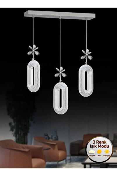 Litra Lighting Eclipse Model 3"lü Gümüş 3 Renk Modu Yemek Masası Oturma Çocuk...