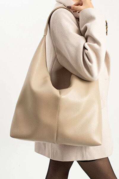 H&D COLLECTİON Women's Leather Large Shopper Shoulder Bag