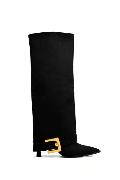 MARY Kadın Premium Süet Görünümlü Topuklu Uzun Çizme