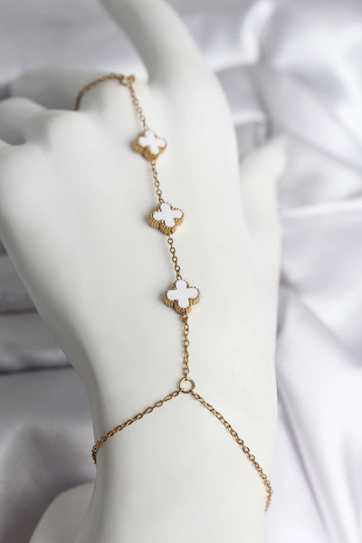 lowell home 316L Steel Gold Color White Clover Model Women's Watch