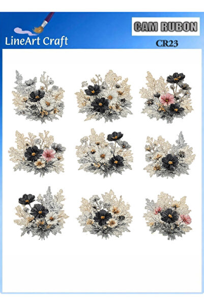 LİNEART Cam Yüzey Rubon Baskı Transfer No:CR23-20x20cm