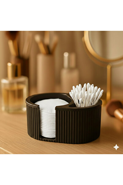 Yuflin Design Wooden Look Cotton and Swab Organizer – Stylish Vanity Table Or...