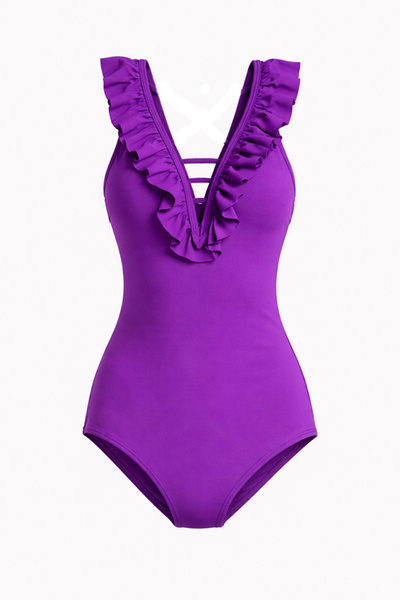 CUPSEA Women's Ruffled Front Swimsuit