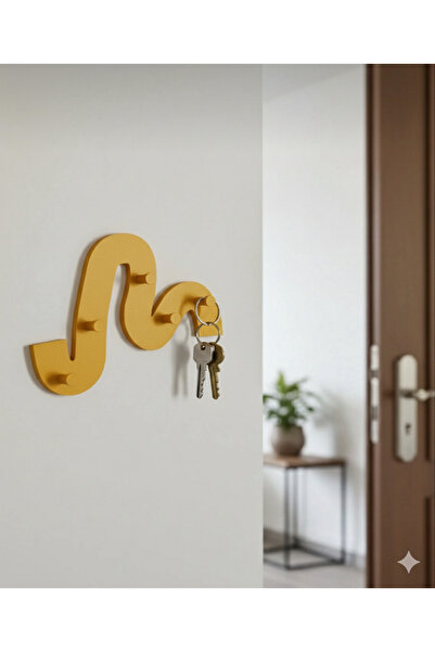 Yuflin Design Dekoratif Dalga Formlu Asimetrik Anahtar Askısı 1 Adet (5 Anaht...
