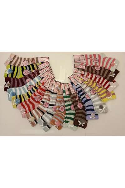 Melina 4 çift Aksesuarlı Yumuşacık Pelüş Uyku Çorabı