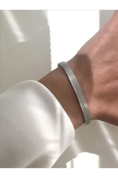 QA Quella Accessories Steel Thick Shiny Silver & Rose & Gold Clasp Bracelet Inner Diameter: 6 cm / Circumference: 19 cm - Rose