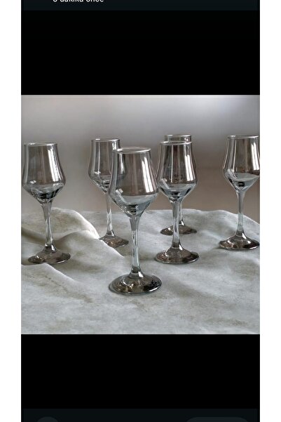 P H Panayır Home Trend Smoked Black 6-Piece Coffee Side Glass Set 135Cc