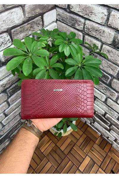 GUARD Bordo Croco Deri Kadın Cüzdanı & El Çantası