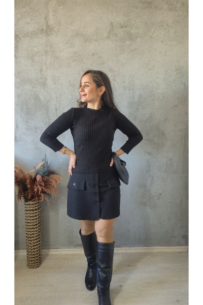 Butik Triko Detaylı Elbise