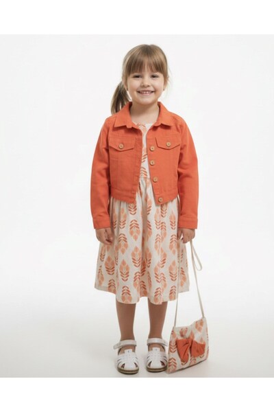 Ege Bebek Rochie de sărbători pentru fetiță, bumbac 100% piese, cu geantă, 6-...