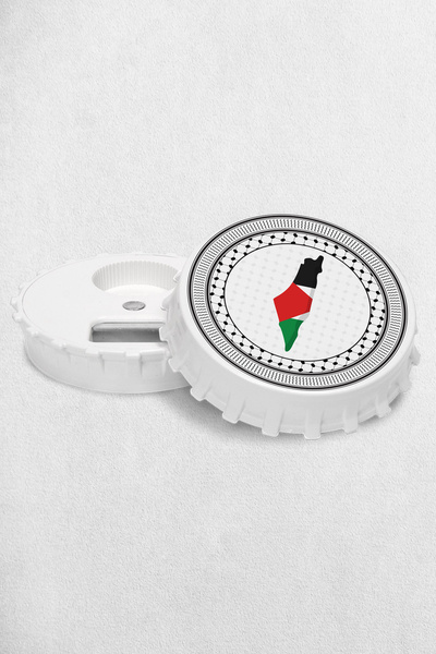 Mutluluk Atölyem مغناطيس فتاحة هدايا بتصميم خريطة فلسطين (غزة، فلسطين، القدس،...