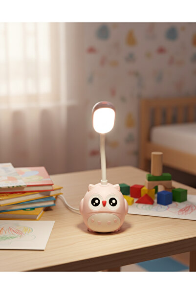 Home Baykuş Figürlü Masa Ve Gece Lambası Kablosuz-Şarj edilebilir