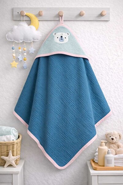 krm kerem bebe 75*75cm 100% Cotton Embroidered with Head & Soft & Water Absor...