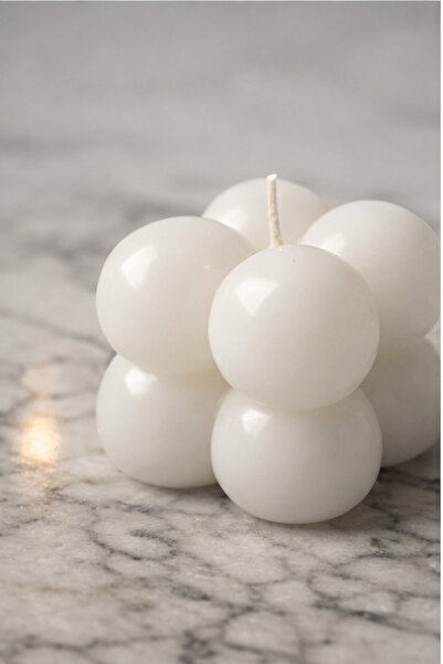 Lumiarte 2’li Bubble Küp Mum Seti 4x4 cm | El Yapımı Dekoratif Lüks Mum ( Hediyelik Nişan Söz )
