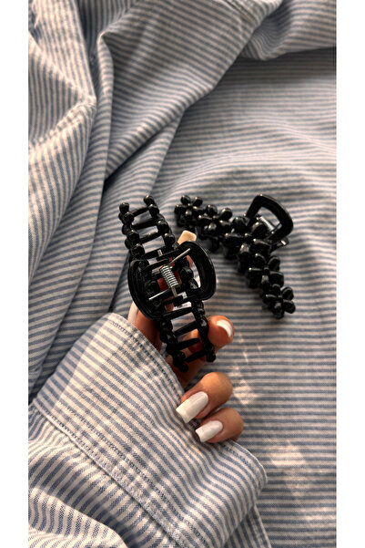 YOYYO Bohemian Style Black Beaded Hair Clip Set of 2 - Special Series with St...