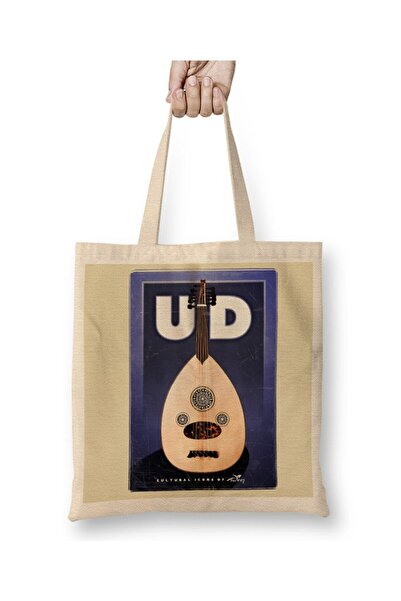 Toyaso Ud Musical Instrument White Cloth Bag Long Handle Shopping Bag Beach Bag