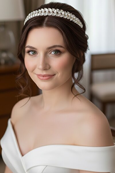 CAŞ DEKORASYON Zircon Stone Promise Engagement Henna Bridal Crown