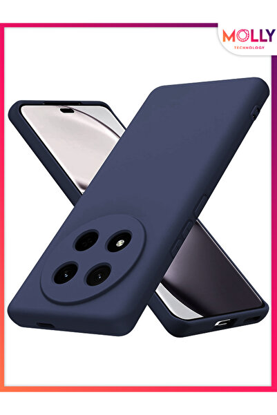 Molly غطاء سيليكون سائل بلون أزرق ليلي مع سطح مخملي غير لامع لهاتف HONOR MAGİ...