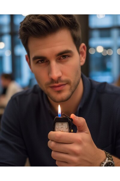 SÛR SUR Serisi Roma Rakamlı Saatli Rüzgar Geçirmez Metal Quartz Saatli Çakmak