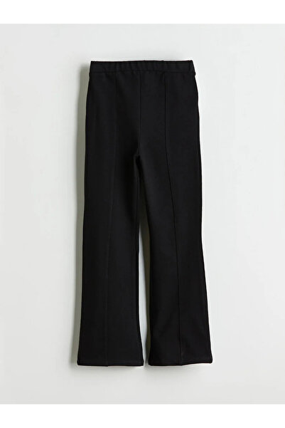 LC Waikiki Lcw Kids Black Elastic Waist Girls' Flared Leggings